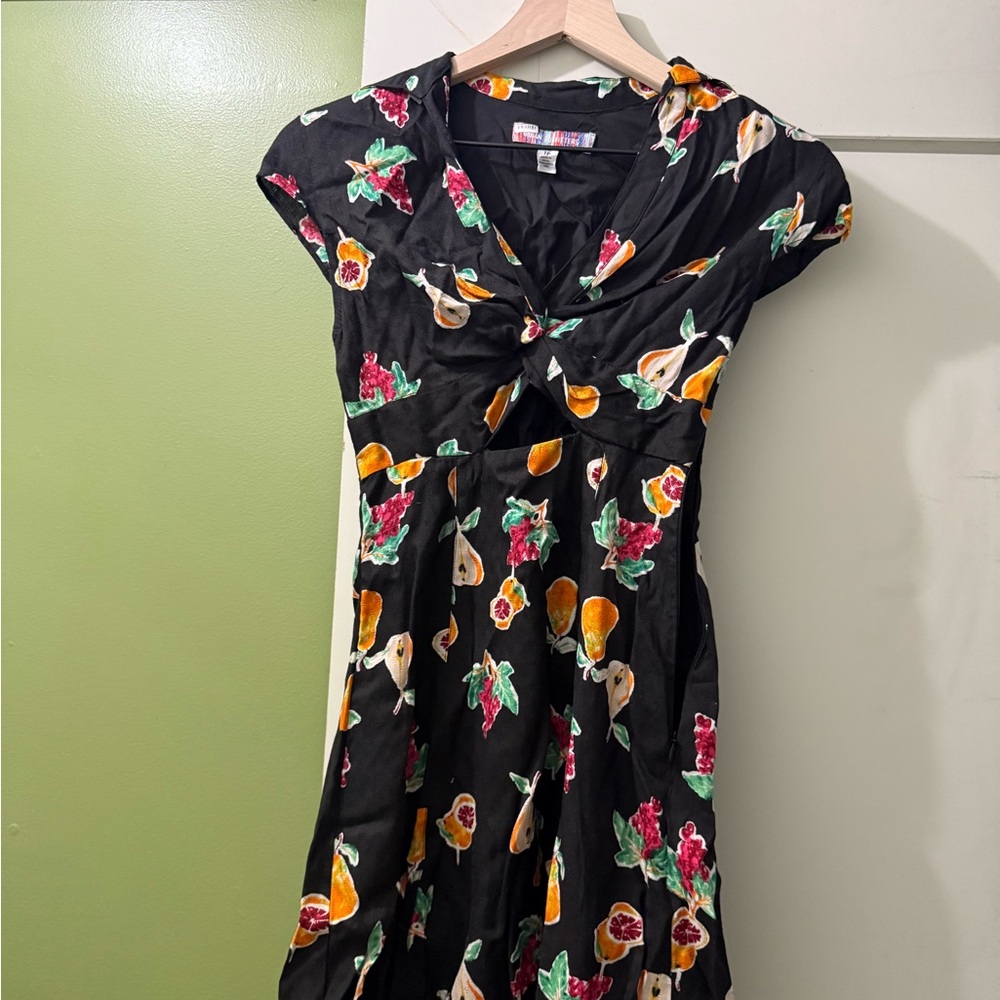 Urban Outfitters Black Dress with Floral Print
